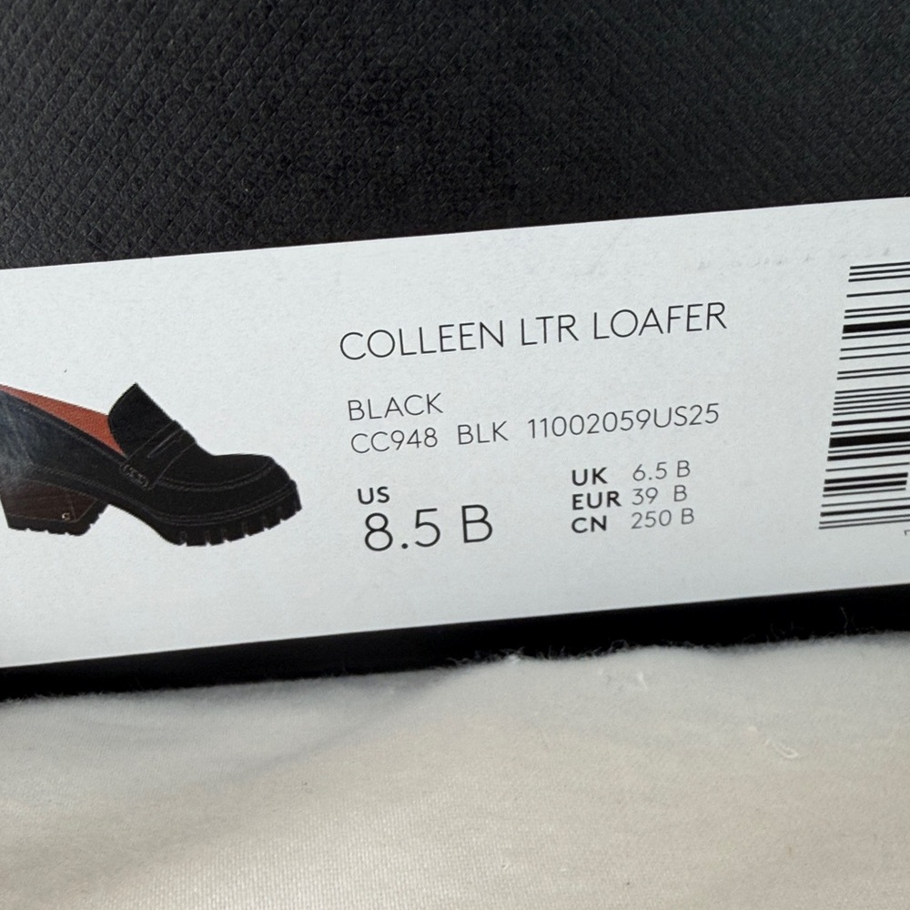 Coach Black Lug-Sole Penny Loafers with Block Heel - Picture 10 of 11